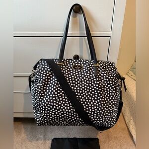 Kate Spade Diaper Bag Black and White Polka Dot with Diaper Pad